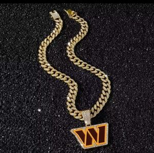 NEW Washington commanders Iced Chain Necklace 20" Or 24" Gold Or Silver